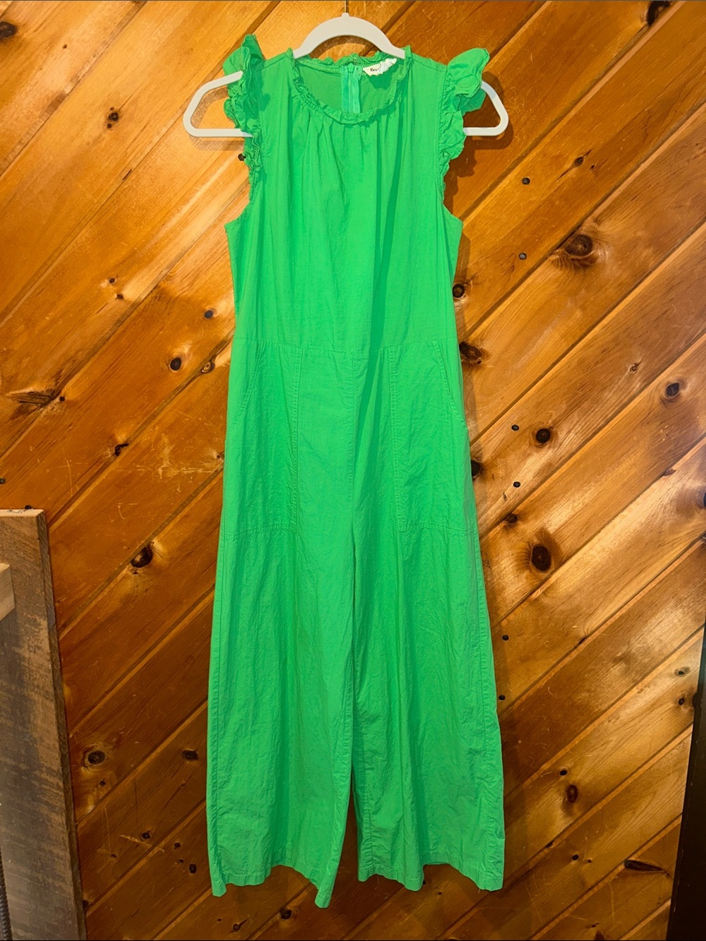 &Merci Kelly green wide leg jumpsuit